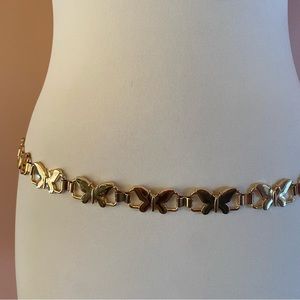 Gold Metal Butterfly Chain Belt by Twelve NWT